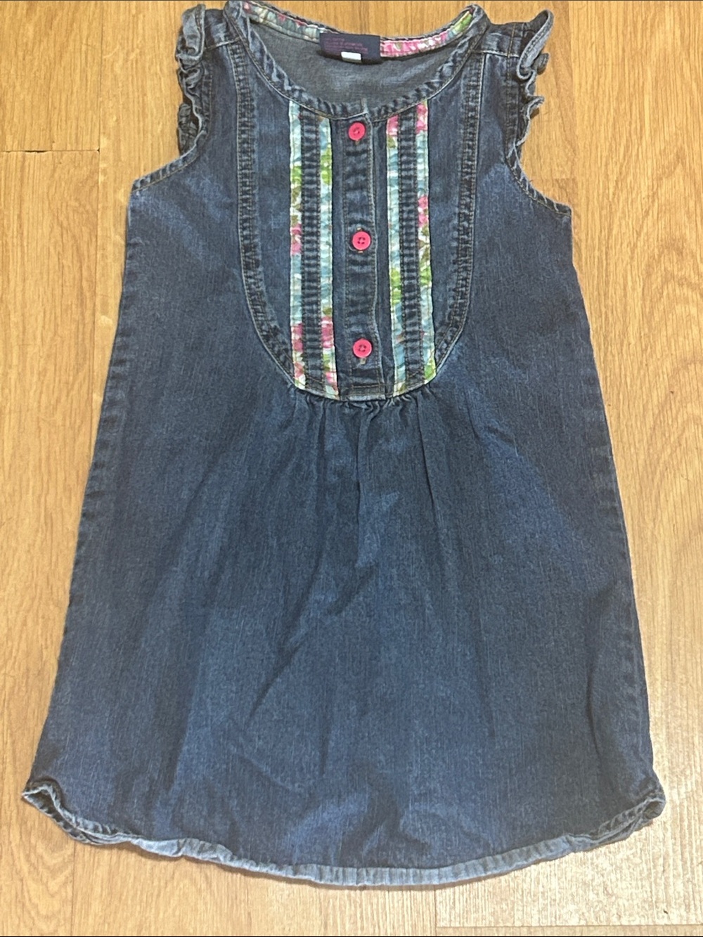 OshKosh B'gosh Denim Sleeveless Dress with Pink Buttons Size 4T